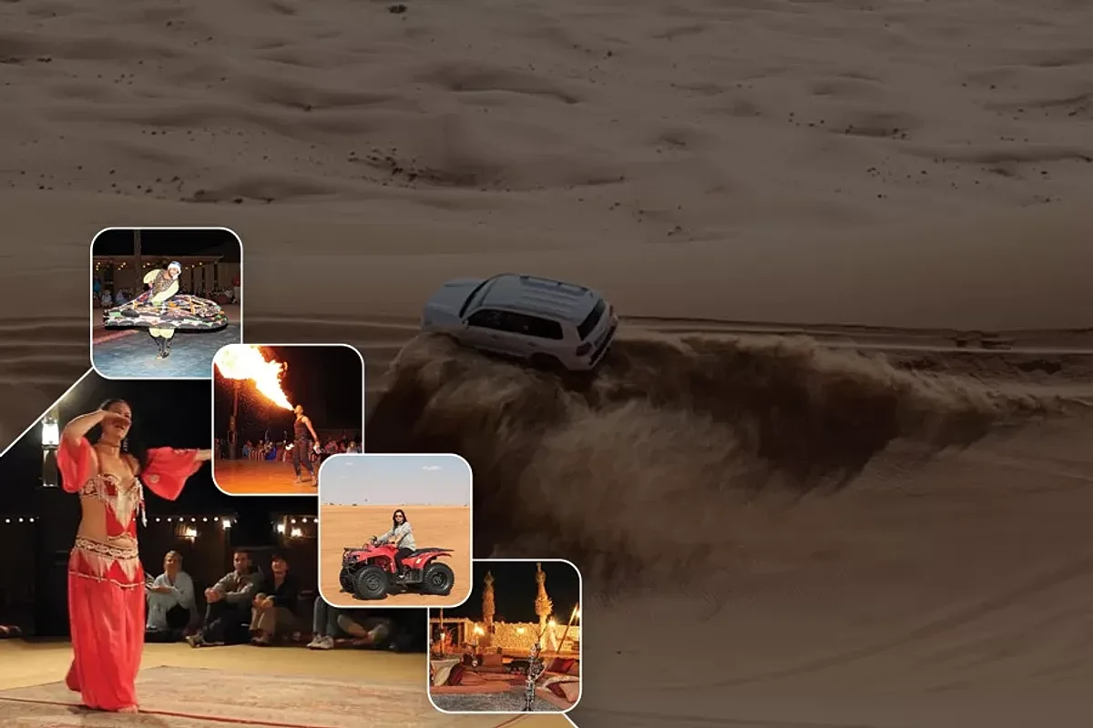 Evening desert safari with quad bike add-on at dusk
