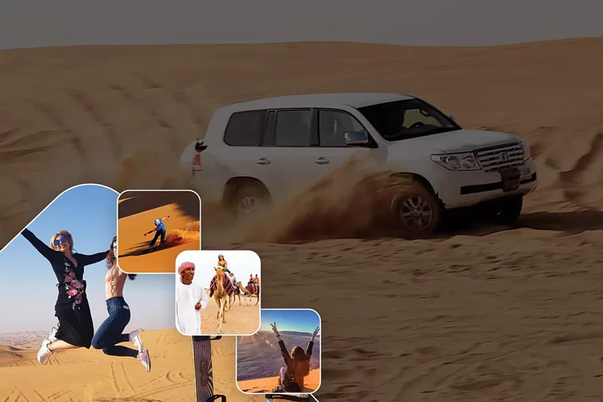 Sunrise dune bashing in a Land Cruiser 4x4